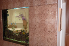 croc effect leather wall