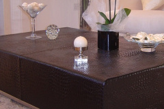 Croc effect leather table