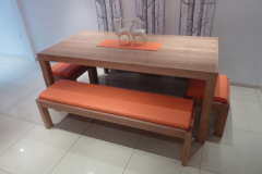 oak table and benches