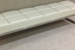 bespoke leather & steel bench