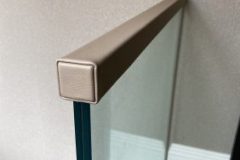 Square profile handrail in leather