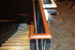 Tan leather handrail