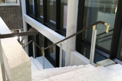 Leather on brass handrail