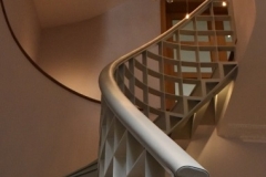 Bespoke leather handrail made and fitted for luxurious London home.