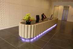 leather fluted reception desk