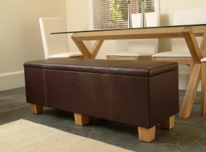 leather bench with storage