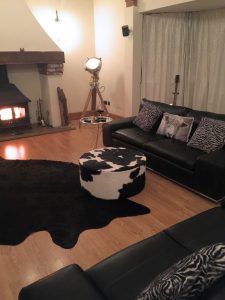 bespoke cowhide table